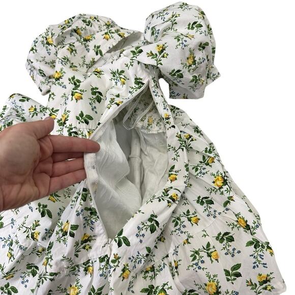 Revolve Faithful The Brand Eldora Dress Floral Puff Sleeve Feminine Cottagecore - Picture 15 of 16